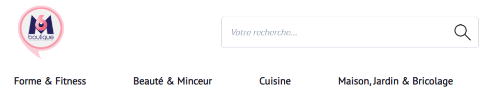 Le moteur de recherche du site M6 Boutique