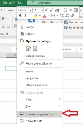 Blue Soft - commentaire excel