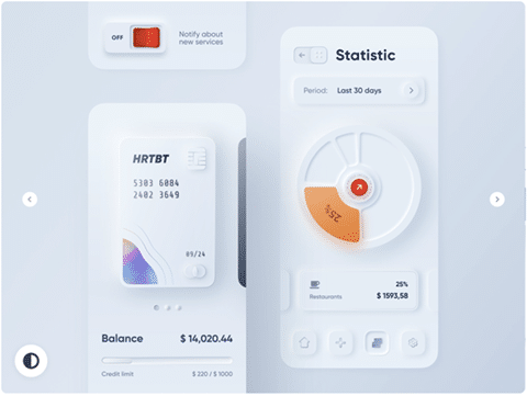 Neumorphism by Alexander Pluyto Exemple de neumorphism design