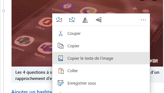 astuce : copier le texte de l'image