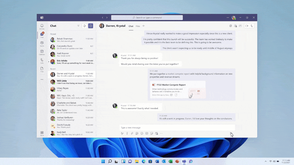 Insérer Loop dans une conversation Teams