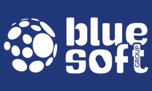 Logo Blue Soft Group wit