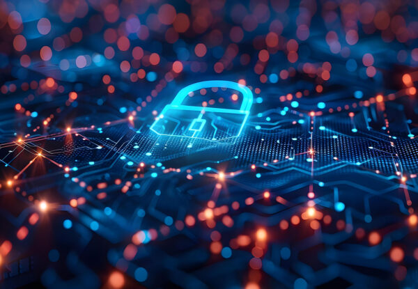 Fond générique informatique avec un cadenas