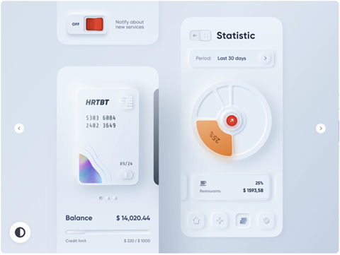 Neumorphism by Alexander Pluyto Exemple de neumorphism design