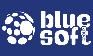 Logo Blue Soft Group blanc